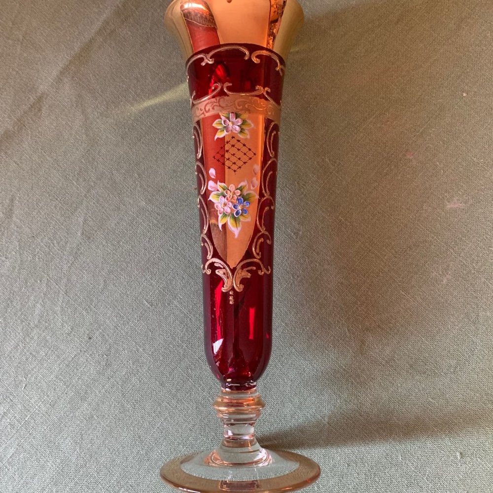 Vintage embossed bud vase